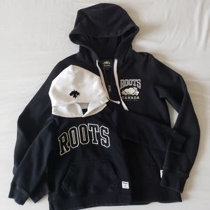 ROOTS Women Jacket Sz S/P & Toddler Hoodie Sz 3T Black & White